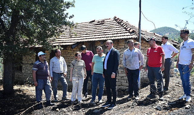 YANGIN ALANINDA İNCELEMELERDE BULUNDU